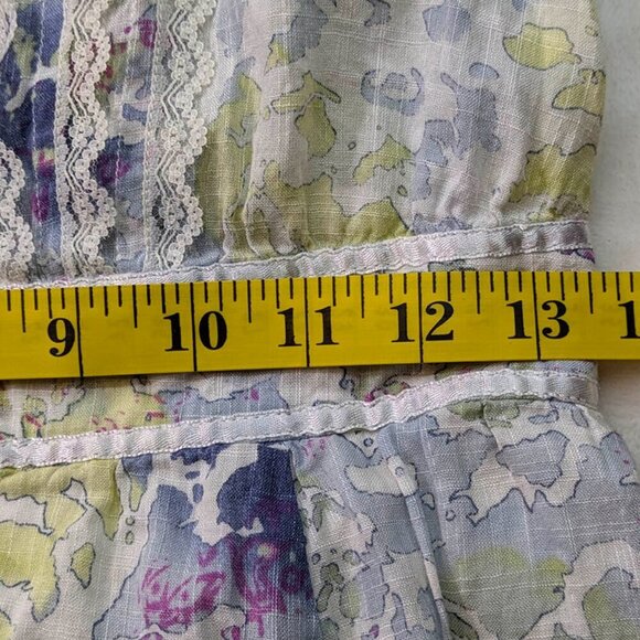Free People Dress Womens 2 Top Floral Lined Button Up Boho Beach Party Peasant - Picture 9 of 14